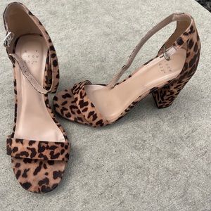 A New Day Ema Leopard Print Block Heels Shoes